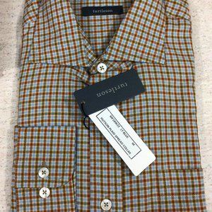 NWT Turtleson Hutson plaid button down cotton shirt Size M